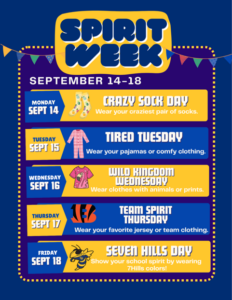 Homecoming Spirit Week flyer