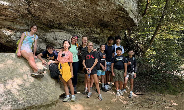 Middle-Adventure-Trek Middle Schoolers pose for a photo during Adventure Trek