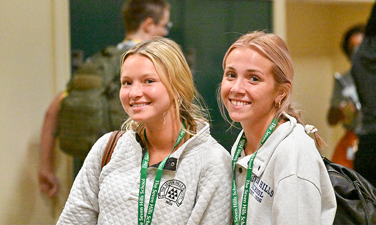 Two-US-students-show-off-TSHS-spirit-wear Two Upper School students show off their Seven Hills spirit wear